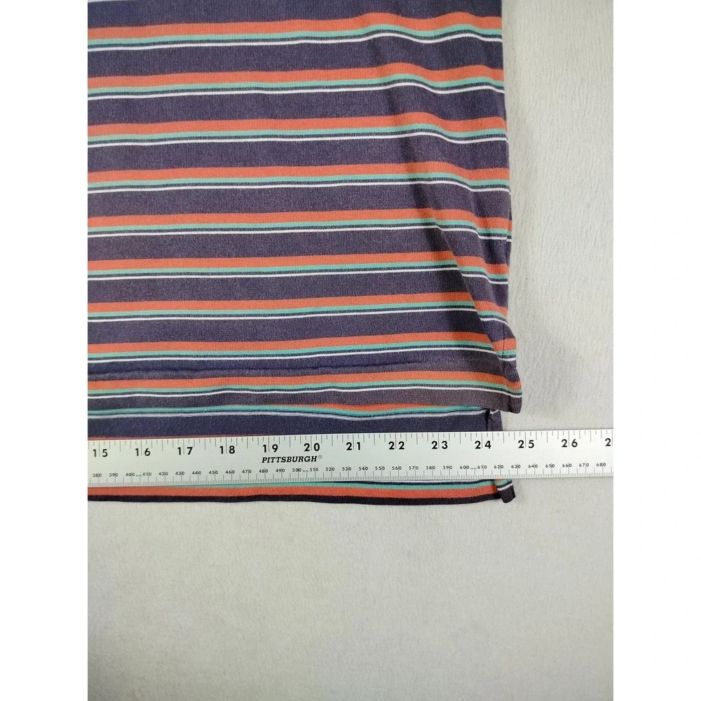 Vintage Polo Jeans Co Ralph Lauren Polo‎ Shirt Mens Large Purple Striped Preppy